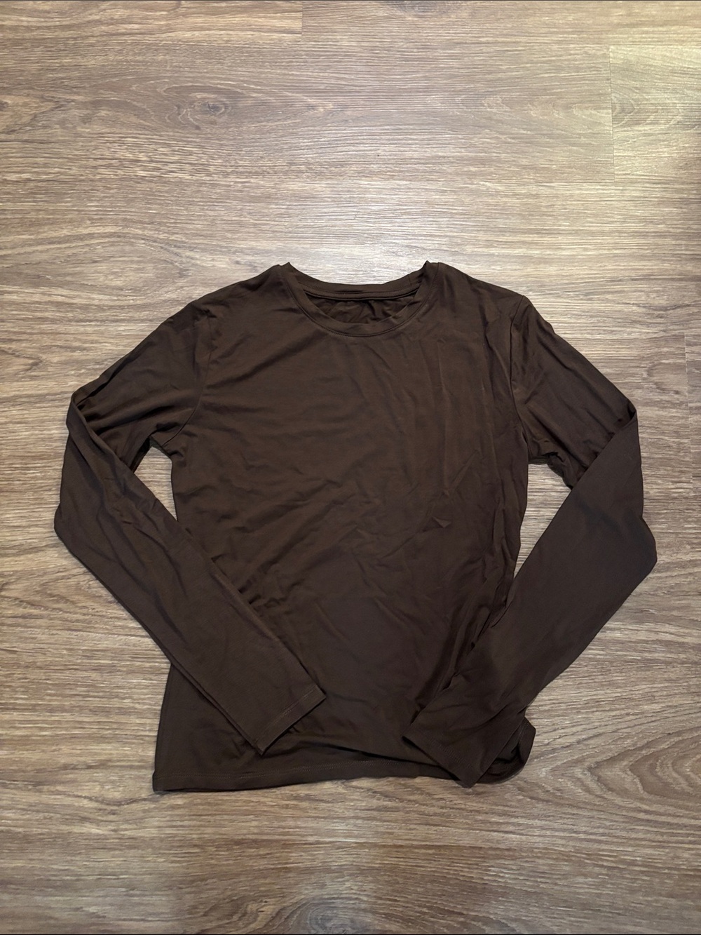 Abardsion Long Sleeve Crewneck Tee - Dark chocolate Brown Womens M